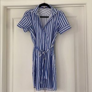 LOFT Striped Shirt Dress